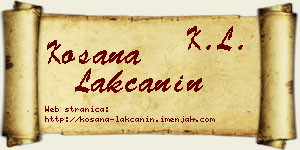 Kosana Lakčanin vizit kartica
